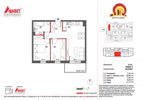 Plan 3 pok. 54m²