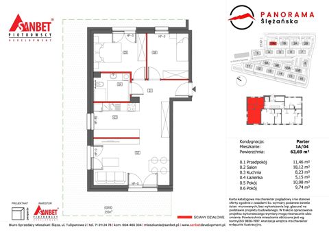 Plan 3 pok. 64m²
