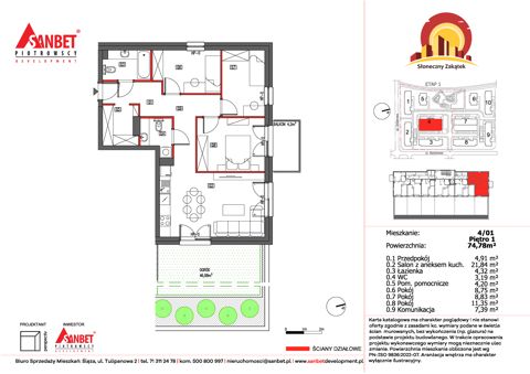 Plan 4 pok. 75m²