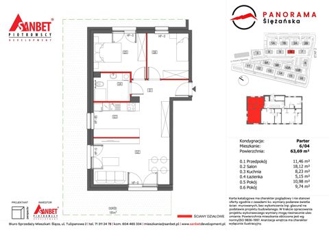 Plan 3 pok. 64m²