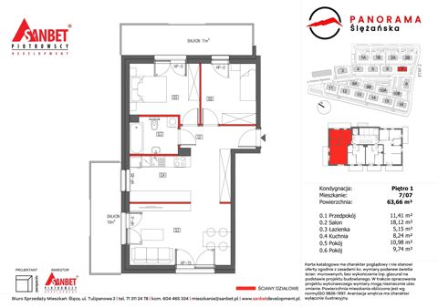 Plan 3 pok. 64m²