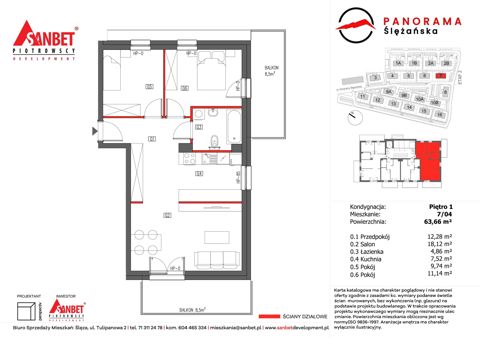 Plan 3 pok. 64m²