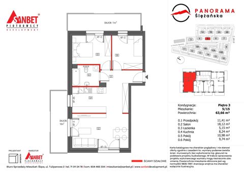 Plan 3 pok. 64m²