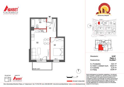 Plan 2 pok. 43m²