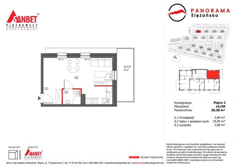 Plan 1 pok. 30m²