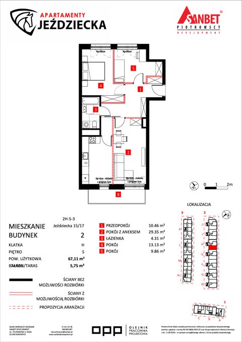 Plan 3 pok. 67m²