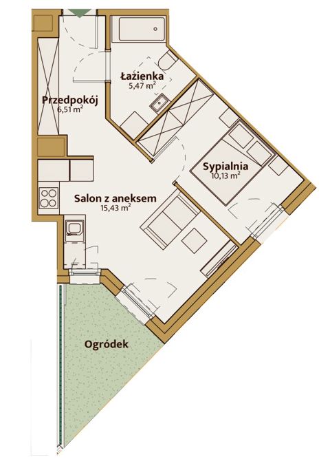 Plan 2 pok. 37m²