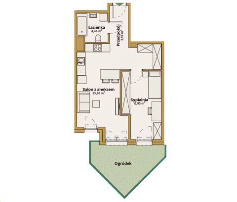 Plan 2 pok. 46m²