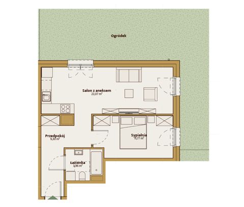 Plan 2 pok. 47m²