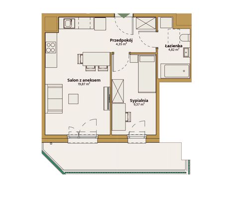Plan 2 pok. 39m²