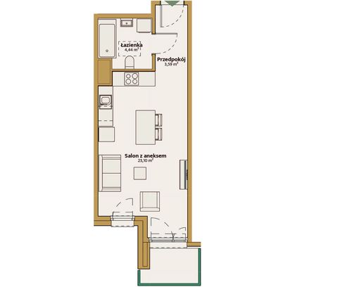Plan 1 pok. 31m²