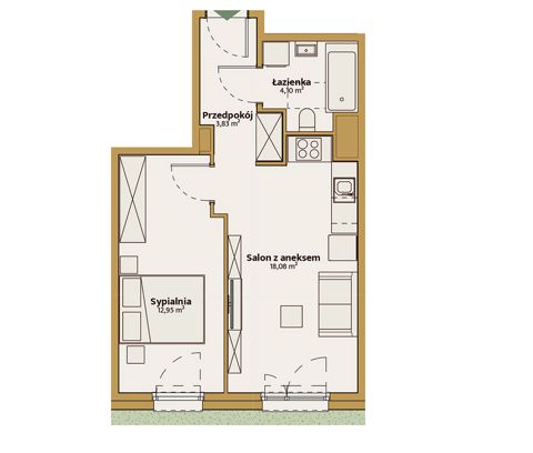Plan 2 pok. 39m²