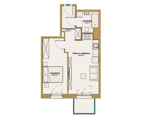 Plan 2 pok. 39m²