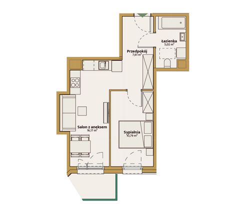 Plan 2 pok. 40m²