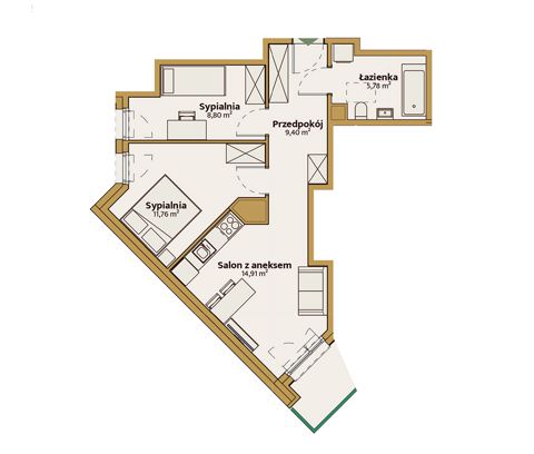 Plan 3 pok. 51m²