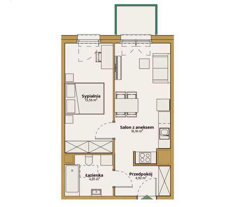 Plan 2 pok. 40m²