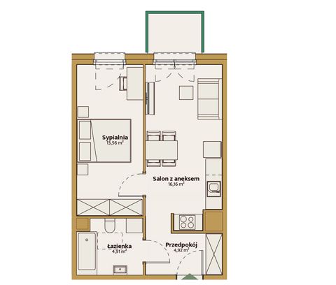 Plan 2 pok. 40m²