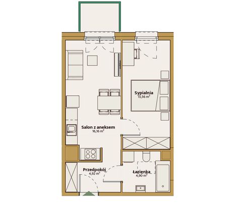 Plan 2 pok. 40m²