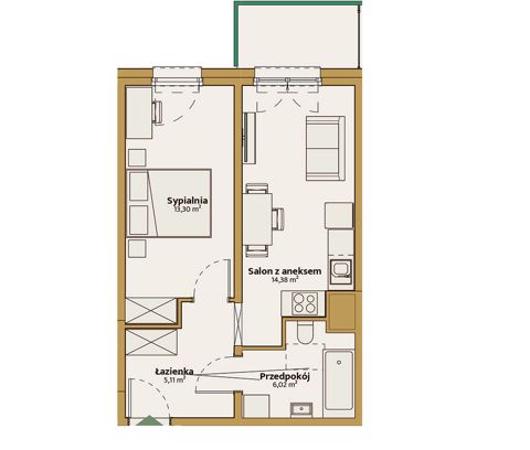 Plan 2 pok. 39m²