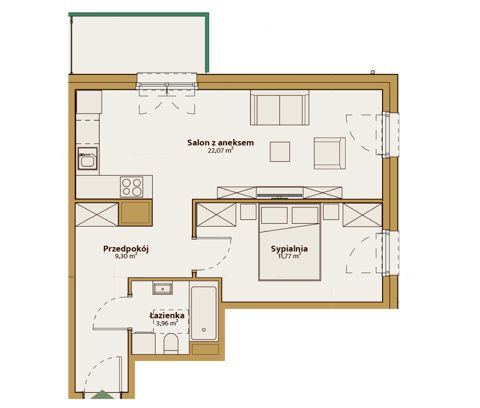 Plan 2 pok. 47m²