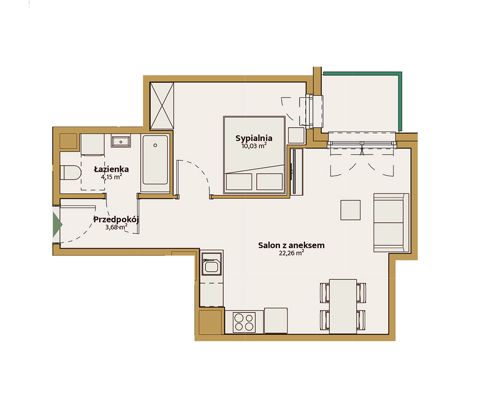 Plan 2 pok. 40m²