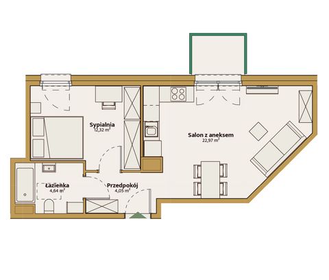 Plan 2 pok. 45m²