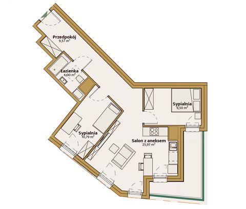 Plan 3 pok. 60m²