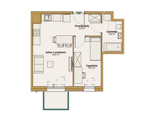 Plan 2 pok. 39m²