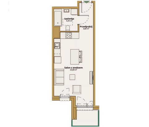 Plan 1 pok. 31m²