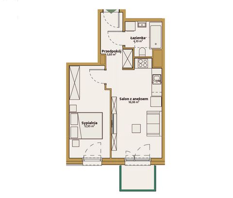 Plan 2 pok. 39m²