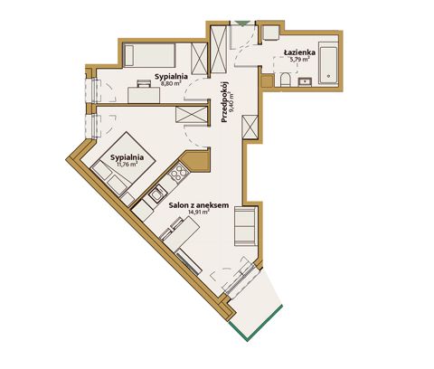 Plan 3 pok. 51m²
