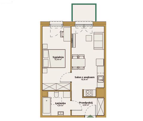 Plan 2 pok. 40m²