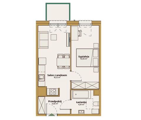 Plan 2 pok. 40m²