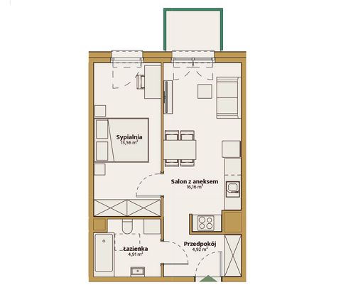 Plan 2 pok. 40m²