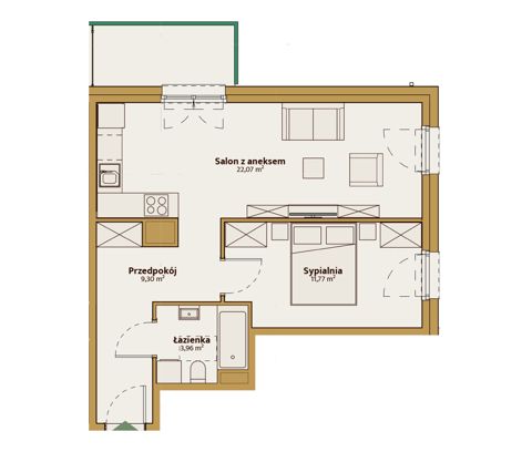 Plan 2 pok. 47m²
