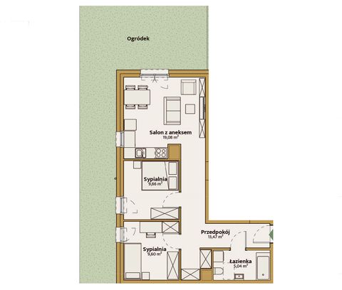 Plan 3 pok. 57m²