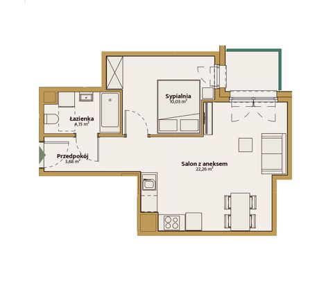 Plan 2 pok. 40m²