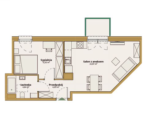 Plan 2 pok. 45m²