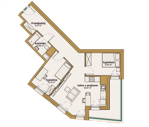 Plan 3 pok. 60m²