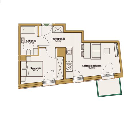 Plan 2 pok. 34m²