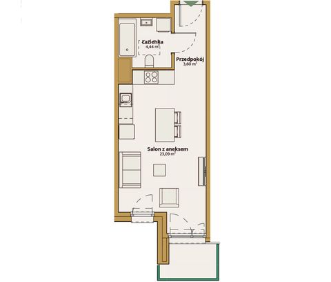 Plan 1 pok. 31m²