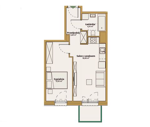 Plan 2 pok. 39m²