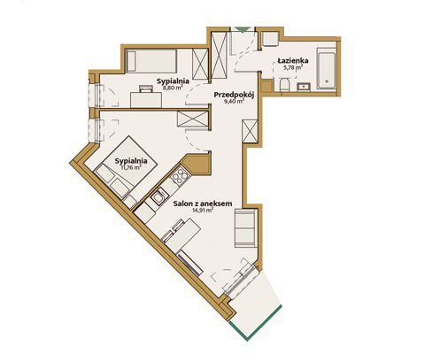 Plan 3 pok. 51m²
