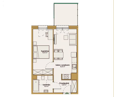 Plan 2 pok. 40m²