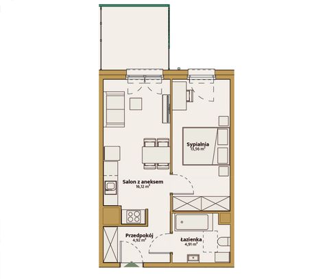 Plan 2 pok. 40m²