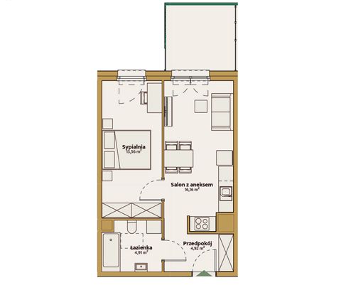 Plan 2 pok. 40m²