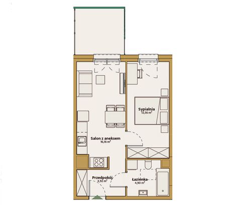 Plan 2 pok. 40m²