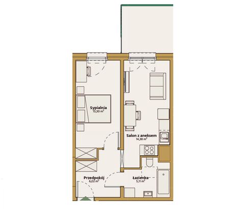 Plan 2 pok. 39m²