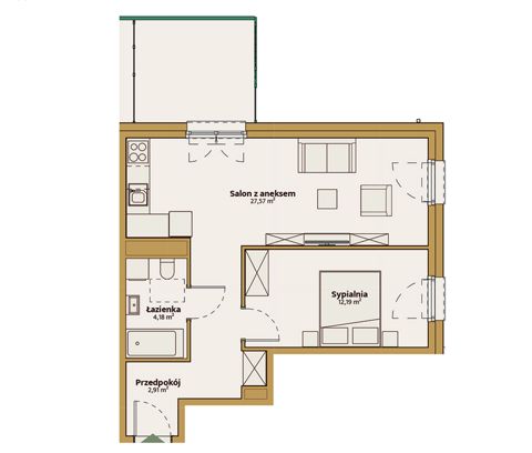 Plan 2 pok. 47m²