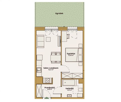 Plan 2 pok. 39m²